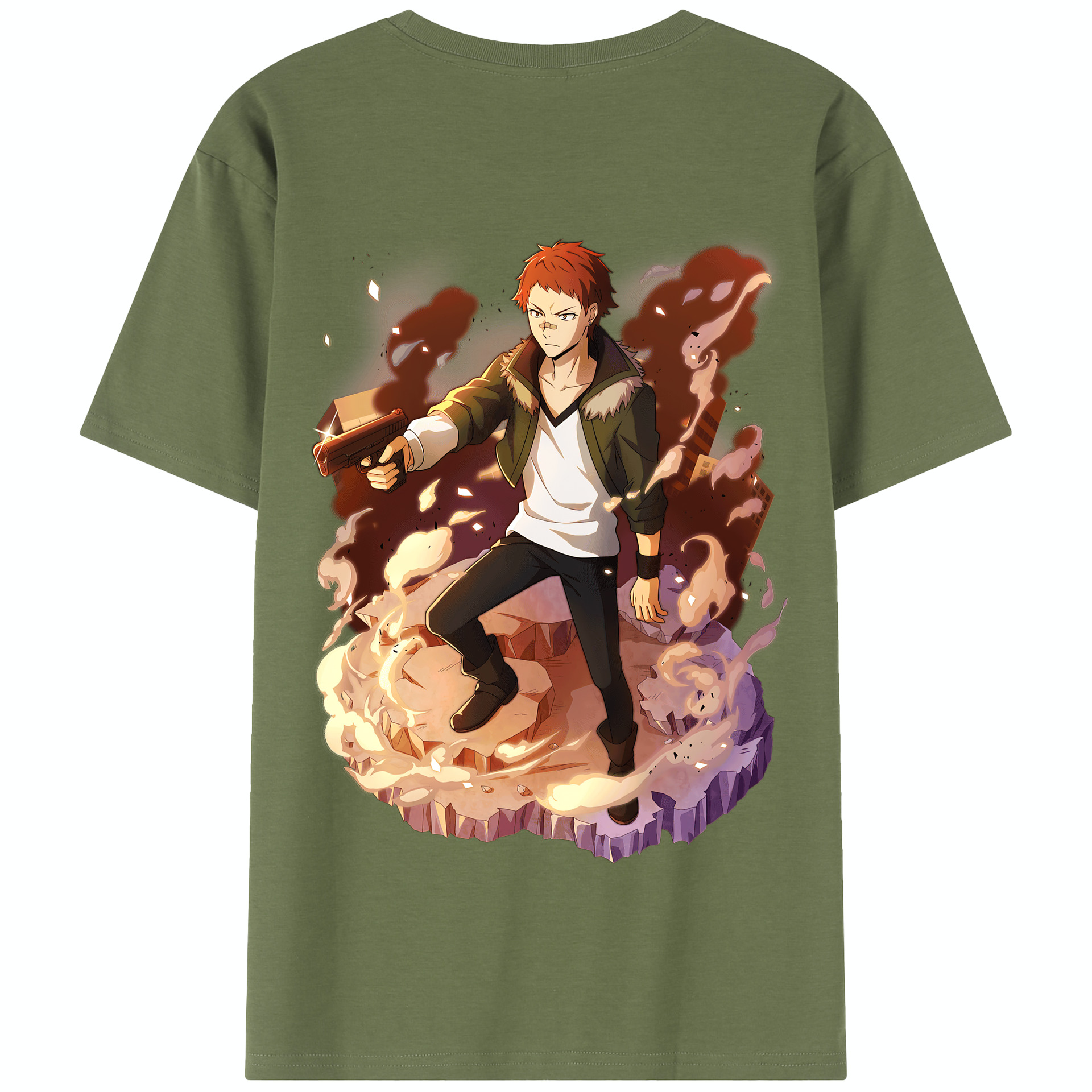 （画像用） 文豪ストレイドッグス Bungo Stray Dogs 綿100％半袖Tシャツ（背面プリント）